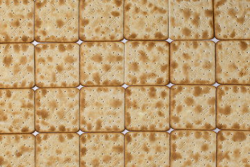 Cracker background. Top view. Flat lay