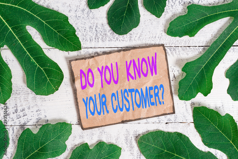 Poster writing note showing do you know your customer question. business concept for have into account clie