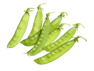 Snow peas isolated on white background