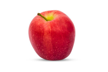 Fresh red apple fruit isolated on white background with clipping path.