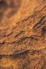 Detail of orange colored mineral stone.