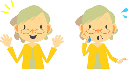 高齢女性　不安＆解決　セット