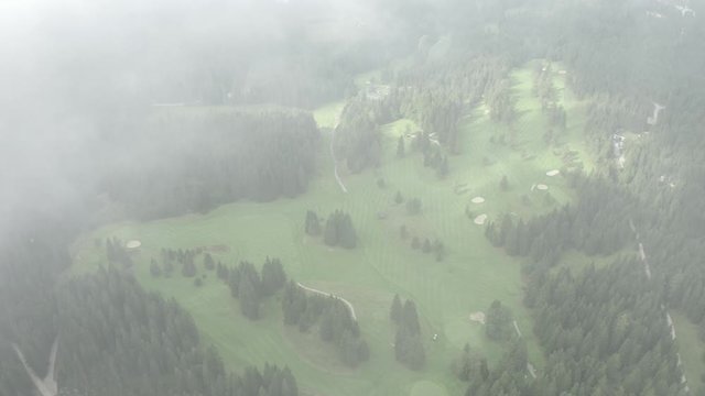 Golf Course Wildmoos from above in the Olympic Region in Seefeld in Tyrol