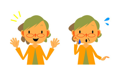 高齢女性　不安＆解決　セット