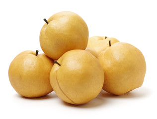 Pears on white background
