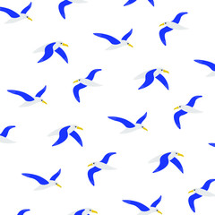 Simple trendy pattern with style cartoon albatross. Cartoon vector illustration for prints, clothing, packaging and postcards.