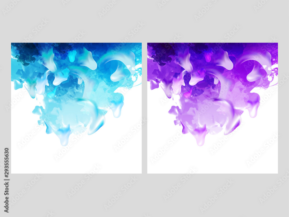Aufkleber dissolving watercolor abstract in two color option.