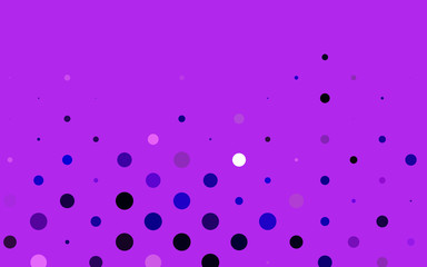 Light Purple vector texture with disks. Illustration with set of shining colorful abstract circles. Pattern of water, rain drops.