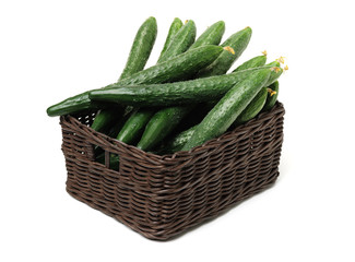  fresh cucumbers on white background