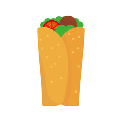 Burrito vector illustration isolated on white background. Food clip art