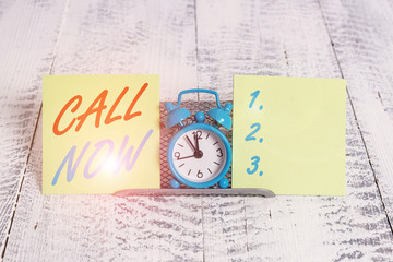 Handwriting text writing Call Now. Conceptual photo To immediately contact a demonstrating using telecom devices with accuracy