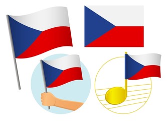 Czech Republic flag icon set