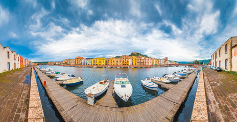Bosa, colourful town in Sardinia, Italy.