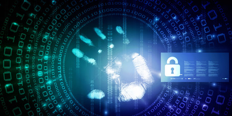 Fingerprint Scanning Technology Concept 2d Illustration