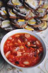 Borsch, a traditional Ukrainian dish