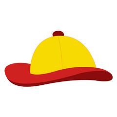 Yellow Hat with Pink Brim - Cartoon Vector Image