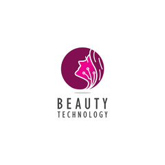 Beauty Technology Icon Vector Illustration Logo