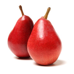 Red pear isolated on white background 