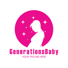 pregnant mom logo vector