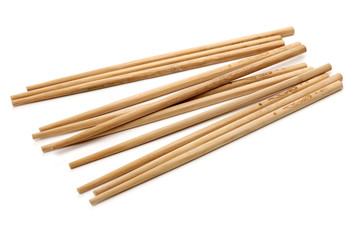 Bamboo tableware on white background