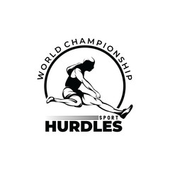 the hurdles sports logo ilustration