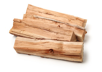 Pile of firewood isolated on a white background