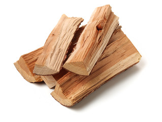 Pile of firewood isolated on a white background