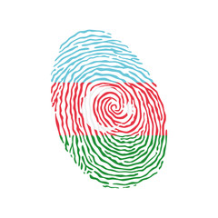 Fototapeta na wymiar Fingerprint vector colored with the national flag of Azerbaiyan