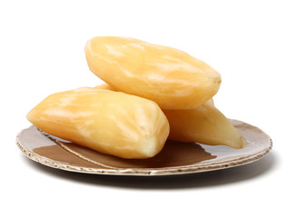 Fresh Yacon (Peruvian ground apple) on white background