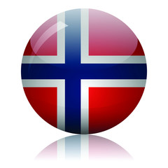 Obraz premium Norwegian flag glass icon vector illustration