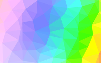 Light Multicolor, Rainbow vector polygonal template. Colorful illustration in Origami style with gradient.  Template for a cell phone background.