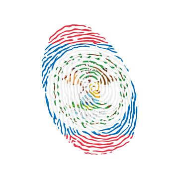 recommend clip art: Fingerprint vector colored with the national flag of Belize