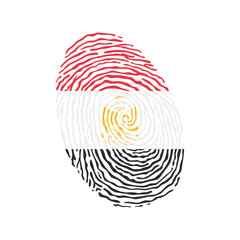 Fingerprint vector colored with the national flag of Egypt