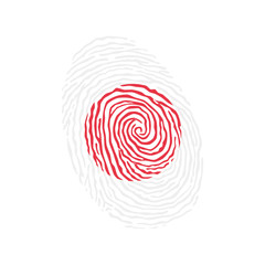 Fototapeta na wymiar Fingerprint vector colored with the national flag of Japan