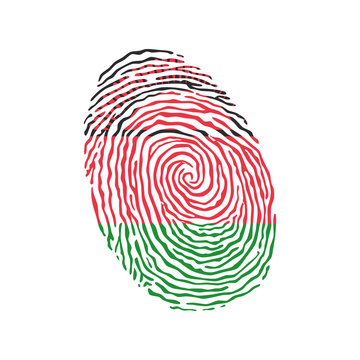 recommend clip art: Fingerprint vector colored with the national flag of Malawi