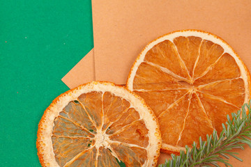 Close up mockup of invitation card  with dry orange