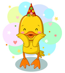 CUTE YELLOW DUCK DOLL FOR BIRTHDAY PARTY