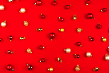 Small shiny christmas baubles background. Christmas decor