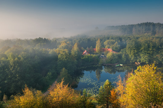 Pond in Turtul in Suwalski landsape park, Podlaskie, Poland