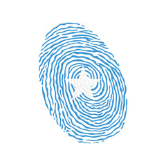 Fototapeta na wymiar Fingerprint vector colored with the national flag of Somalia