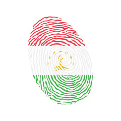 Fototapeta na wymiar Fingerprint vector colored with the national flag of Tajikistan