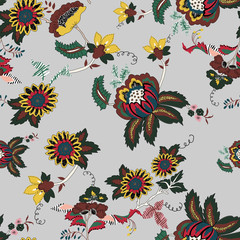 Seamless tropical flower pattern, watercolor.Flowers pattern. for textile, wallpaper, pattern fills, covers, surface, print, gift wrap, scarf, decoupage. Seamless pattern