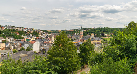 scenery of historical Greiz town in Germany