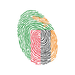 Fototapeta na wymiar Fingerprint vector colored with the national flag of Zambia