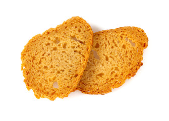 bruschetta (bread) chips isolated on white background