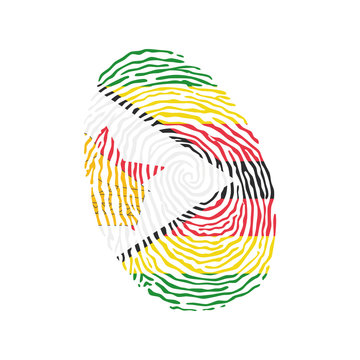 recommend clip art: Fingerprint vector colored with the national flag of Zimbabwe