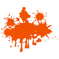 Orange Color Paint Splash Vector Image