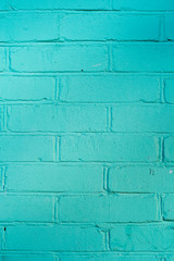 turquoise brick wall as texture for background