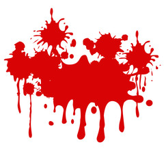 Red Color Paint Splash - Cartoon Vector Image
