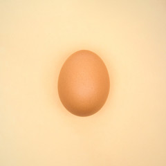 Egg on beige background, minimal view